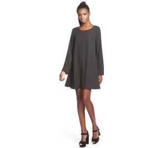 Leith Nordstrom Bell Long Sleeve Black Medium Midi Dress Elegant Modest Office